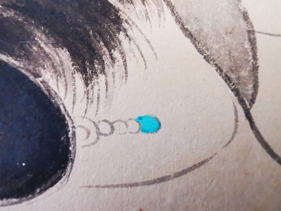 Image 1 of Rotolo di carta cinese/tibetano, dipinto *Due donne*. Chang Dai Chien