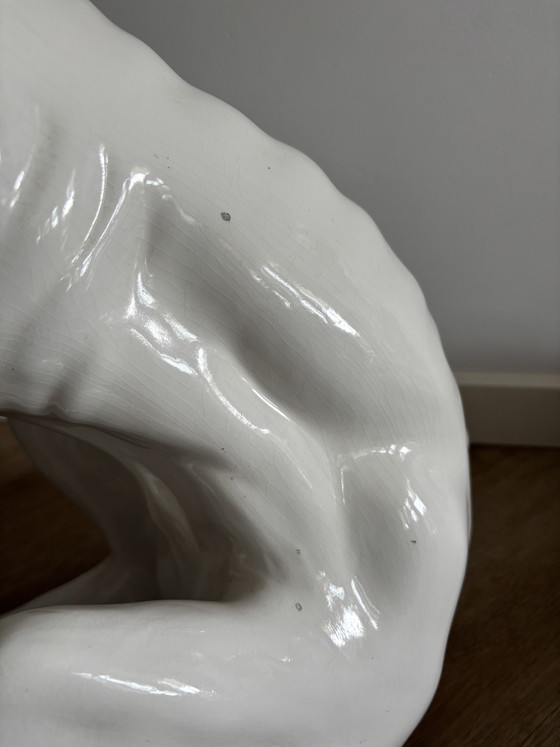 Image 1 of ELEGANT LIFE-SIZE ITALIAN CERAMIC GREYHOUND 74 CM