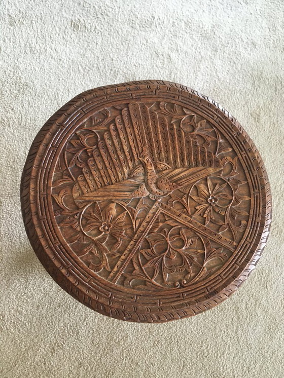 Image 1 of Bijzettafel Javaans Indisch houtsnijwerk