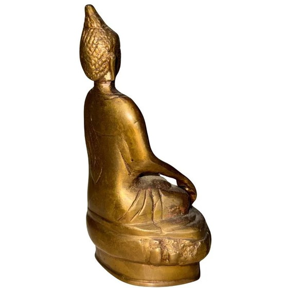 Buda Ladakh Antiguo – Circa 1940 – Bronce Fundido a Mano con Rastros de Dorado – Estatua de Altar Espiritual (photo 4 of 9)