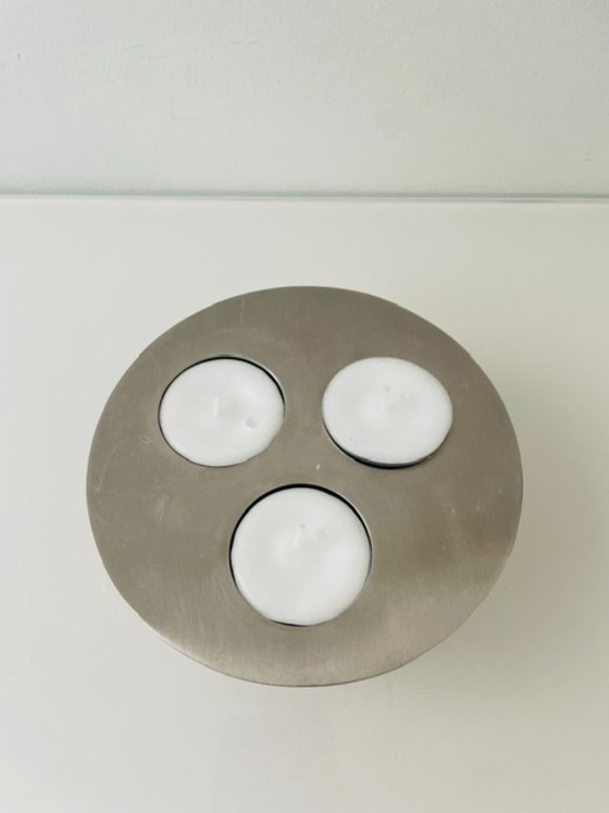 Image 1 of Minimalistische RVS kaarsenhouder 3 waxinelichtjes