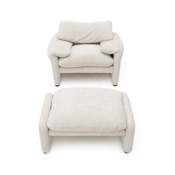 Image 1 of “Maralunga” armchair with pouf by Vico Magistretti for Cassina, 1970s