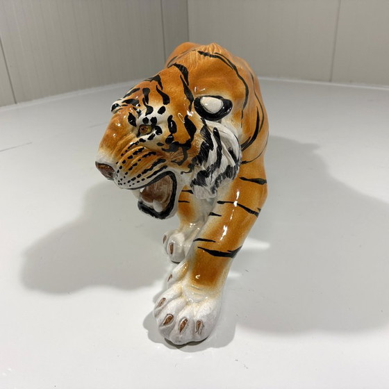 Großer Keramik-Tiger Italien 1970er – Dekorative Objekte, Ceramic (photo 5 of 21)