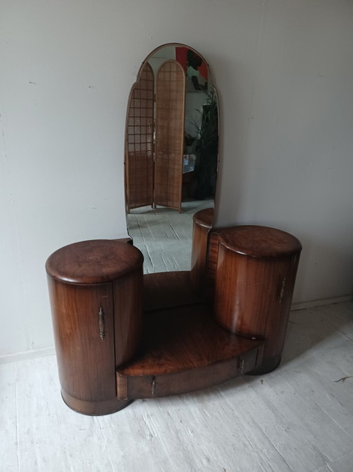 Art Deco Mirrored Bedroom Vanity Dressing Table by Shrager Brothers Masterpiece Furniture, London