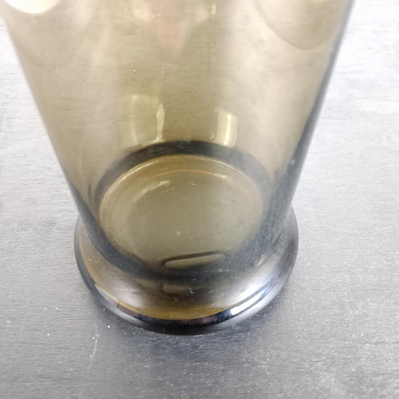 Image 1 of Vintage glass jar smoked glass 70s Empoli Italian design