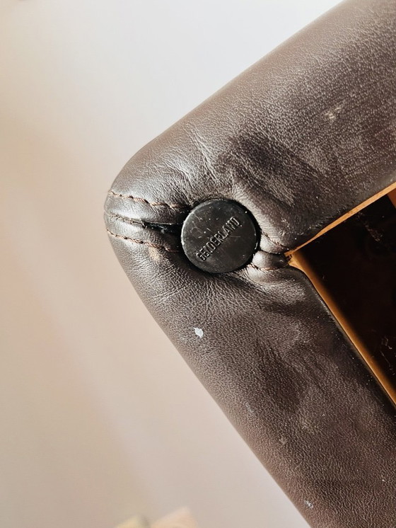 Image 1 of Pouf in pelle marrone Gelderland