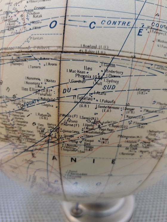 Image 1 of Mappamondo educativo vintage Girard, Barrère & Thomas – 1957 – Gioiello storico e decorativo