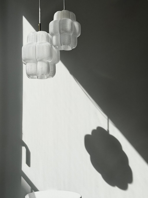 Petulia L "Snow White" ByLucop - Organic Sculptural Pendant Lamp - Artisan 3D Printed Design