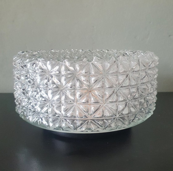 Image 1 of Lampada da parete vintage - vetro di ghiaccio a forma di bolla - testurizzata