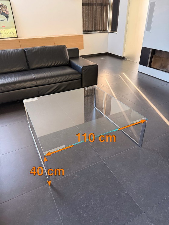 Height-adjustable glass Coffee table with metal frame, COR Alto T9110, Transparent, Modern (photo 5 of 5)