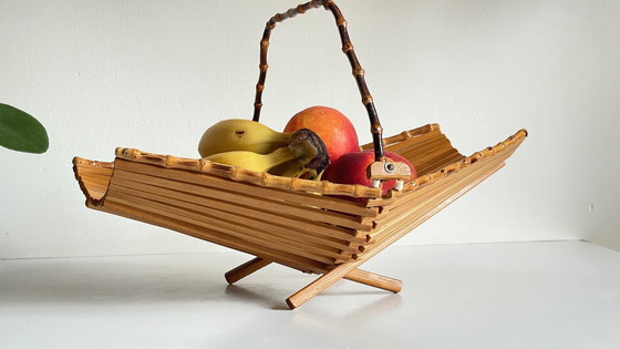 Image 1 of Hout en bamboe VINTAGE CHIC FOLDING TABLE BASKET