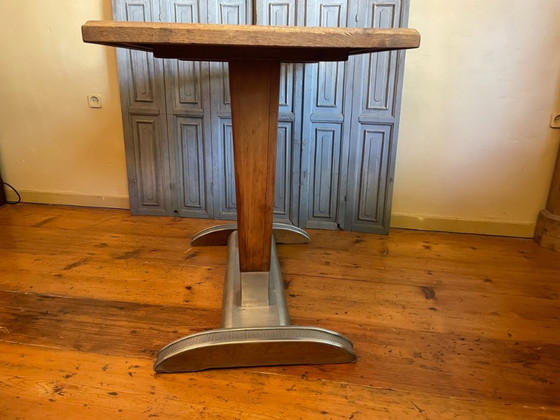 Bistro Café Tisch Art Deco 1930 Französisch – Beistelltische, Holz (photo 18 of 25)
