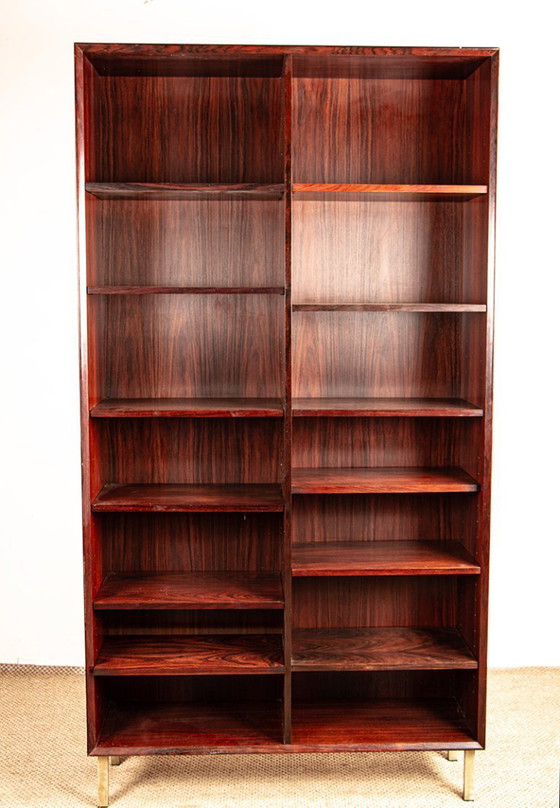 Image 1 of Large Danish tall shelf in rosewood by Erik Brouer for Brouer’s Mobelfabrik.
