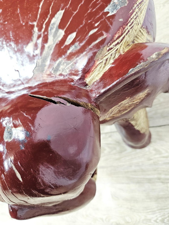 Taburete auxiliar de elefante antiguo, siglo XIX (photo 5 of 15)