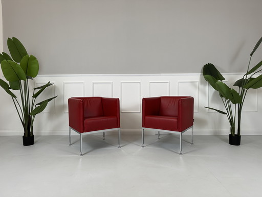 Brühl Fauteuil Randolph Designer Leer Rood