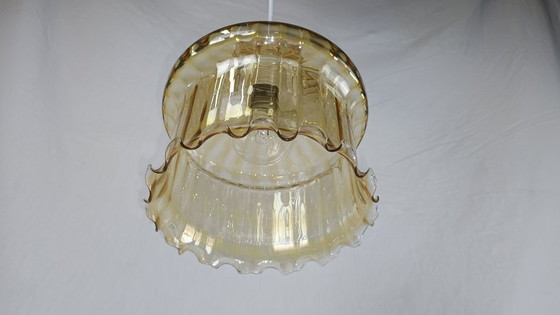 Image 1 of Venini Murano glazen hanglamp, Mid Century UFO, Space Age Atomic kroonluchter, vintage Italiaanse hanglamp, jaren 50