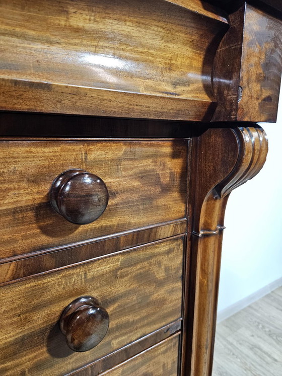 Cómoda Chiffonier Biedermeier de Caoba, Siglo XIX (photo 14 of 24)