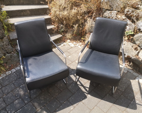 Fauteuils en cuir KOINOR, lot de 2 | Design Bauhaus | Excellent état – Leather, Chrome (photo 8 of 13)