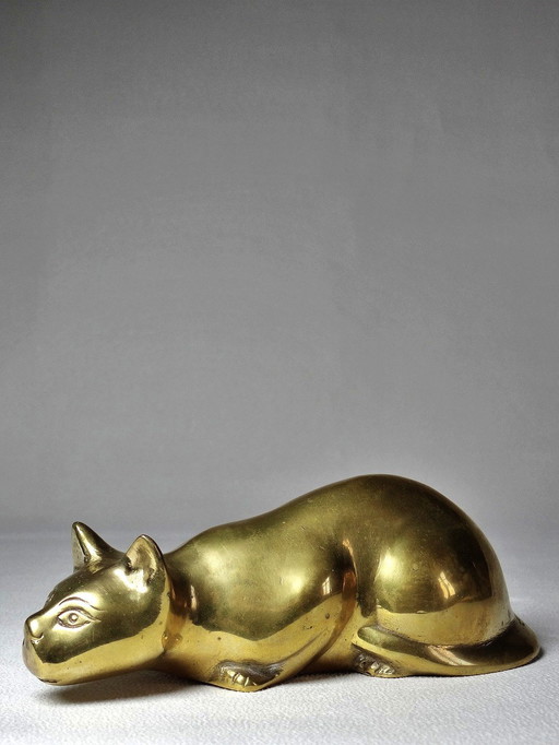 Coated Cat Vintage Brass Paper Press