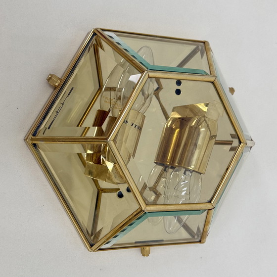 Image 1 of Set di 2 lampade da parete esagonali di Sothis, Italia anni '80