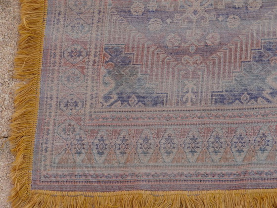 Image 1 of Kazak rug 180x150 cm vintage handmade oriental patterns ochre and burgundy