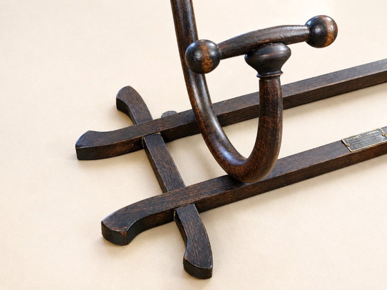 Image 1 of Appendiabiti da parete Thonet Vienna originale primi ’900, legno curvato Art Nouveau, targhetta distributore Torino