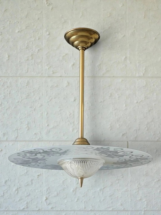 Art Deco Disc Pendant – Pendant lamps, Crystal, Glass (photo 7 of 7)