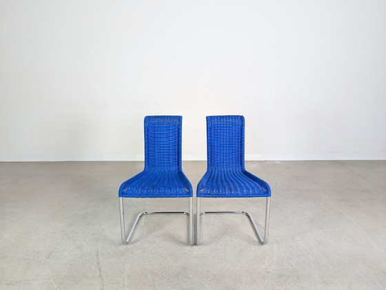 Image 1 of Conjunto original de 2 sillas cantilever Tecta B20 Jean Prouve silla cantilever azul
