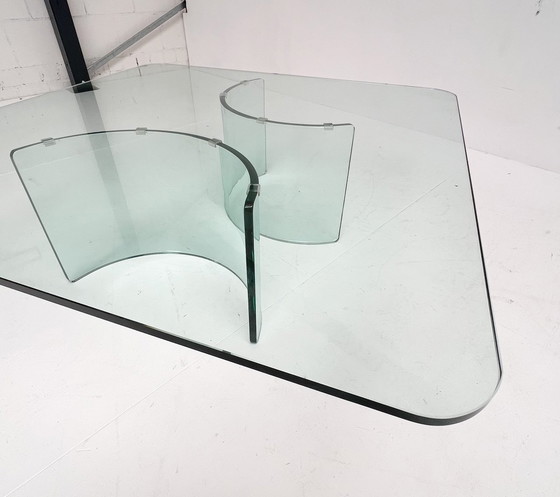 Image 1 of Moderne Italiaanse Glazen Salontafel, 1970’s