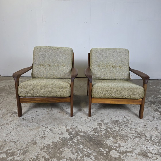 Image 1 of Vintage jaren 60 Deense relax fauteuils lounge stoelen , jaren 60 teak