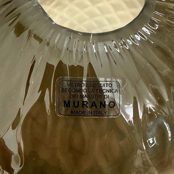 Image 1 of "Galaxy" kroonluchter in messing en fumé Muranoglas