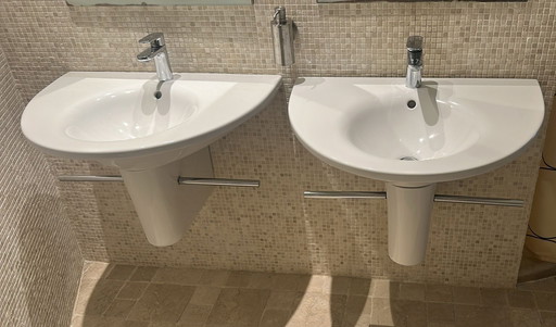 Philippe Starck washbasins, 2 pieces, white