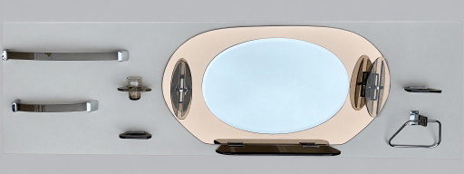 VECA – Italiaanse design badkamerset, dubbele spiegel, jaren 70