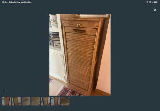 Antique Wooden Filing Cabinet – archiefkasten, Metal