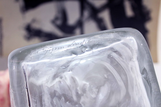 Image 1 of Large Glass Vase Lindshammar Glasbruk 1970