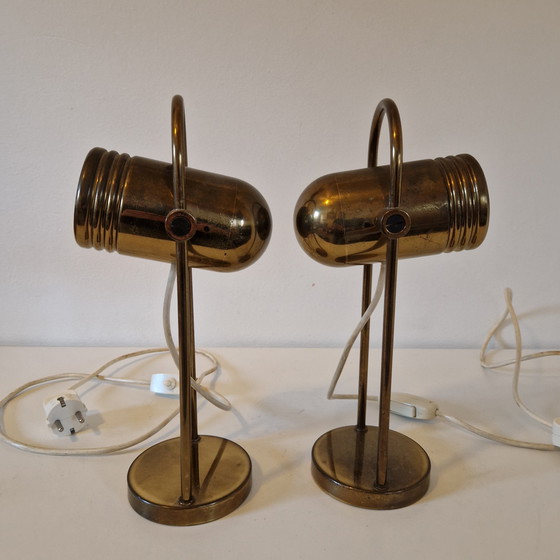 Image 1 of Heinz Neuhaus / Rolf Krüger 2 vintage lamps copper table lamp