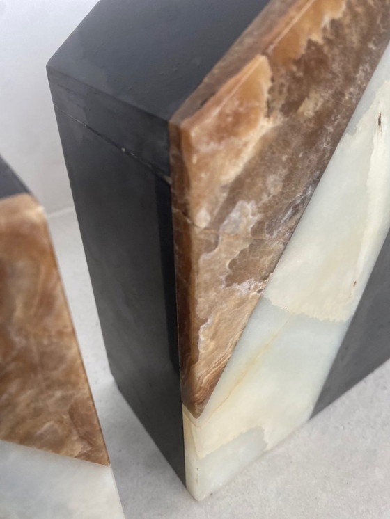 Image 1 of Art Deco Onyx Mantel Clock Set – 3-piece set – ca. 1930