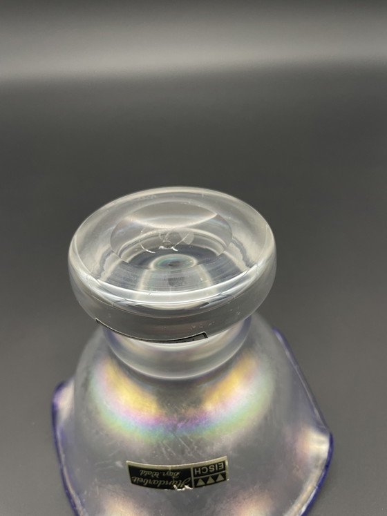 Eisch Perlmuttglas Fußschale Mit Kobaltblauem Rand – Glashütte Valentin Eisch, Schalen (photo 6 of 6)