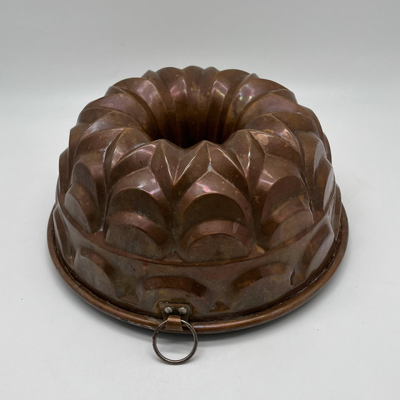 Image 1 of Antique Copper Cake Mold – Ø 25 cm | Vintage Kitchen Object
