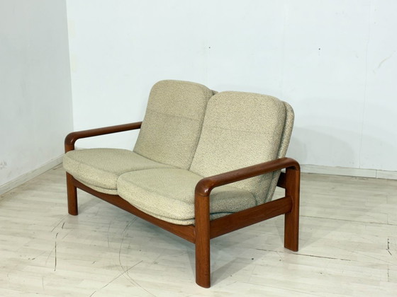 Image 1 of Divano Dyrlund in teak stile metà secolo | Divano a 2 posti in legno massello | Classico del design