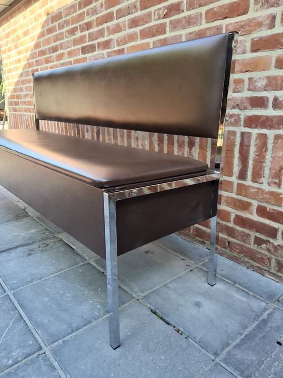 Lange Kistbank In Skaileer Jaren 70 – Bankjes, Metal, Chrome (photo 4 of 15)