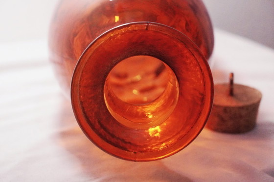 Image 1 of XXL Amber Glass Art Vase - Mid-Century Modern