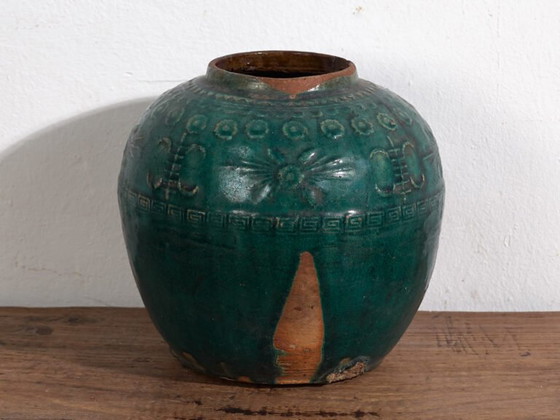 Kleine antieke smaragdgroene vaas (ca. 1820) #12 – Vazen, Ceramic (photo 25 of 34)