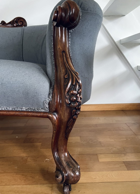 Image 1 of Elegante chaise longue in stile coroco, XIX secolo