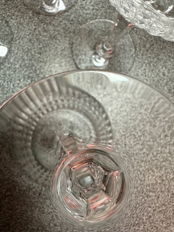 9x Val Saint Lambert kristallen champagnecoupes – Service Mery (Art Deco) – Glazen & Karaffen, Crystal (photo 6 of 7)