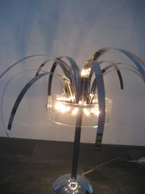 2 Palm Design Table Lamps – van de Heg, Chrome (photo 3 of 8)