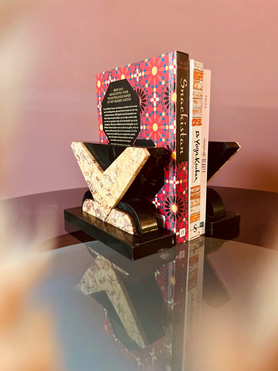 Image 1 of Set Art Deco marmeren boekensteunen