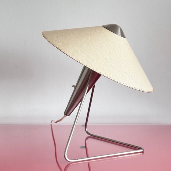 Image 1 of Table lamp 'Chinese' with new papyrus shadow by Helena Frantova, 1950s, Czechoslovakia