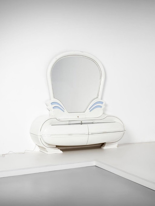 Tavolo da toeletta illuminato vintage di Fonte del Mobile, anni '70