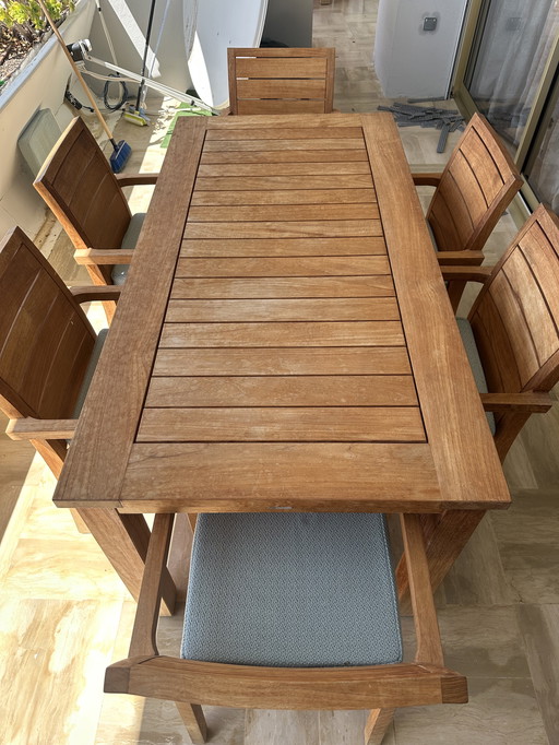 Table extérieure et 6 fauteuils Manutti